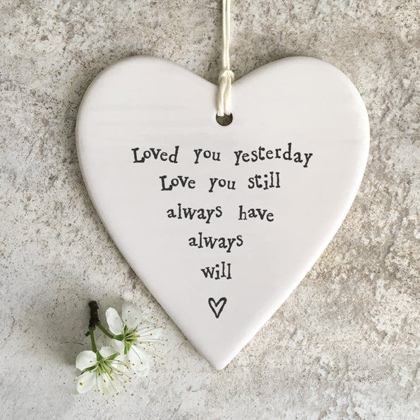 Porcelain round heart-Loved you yesterday