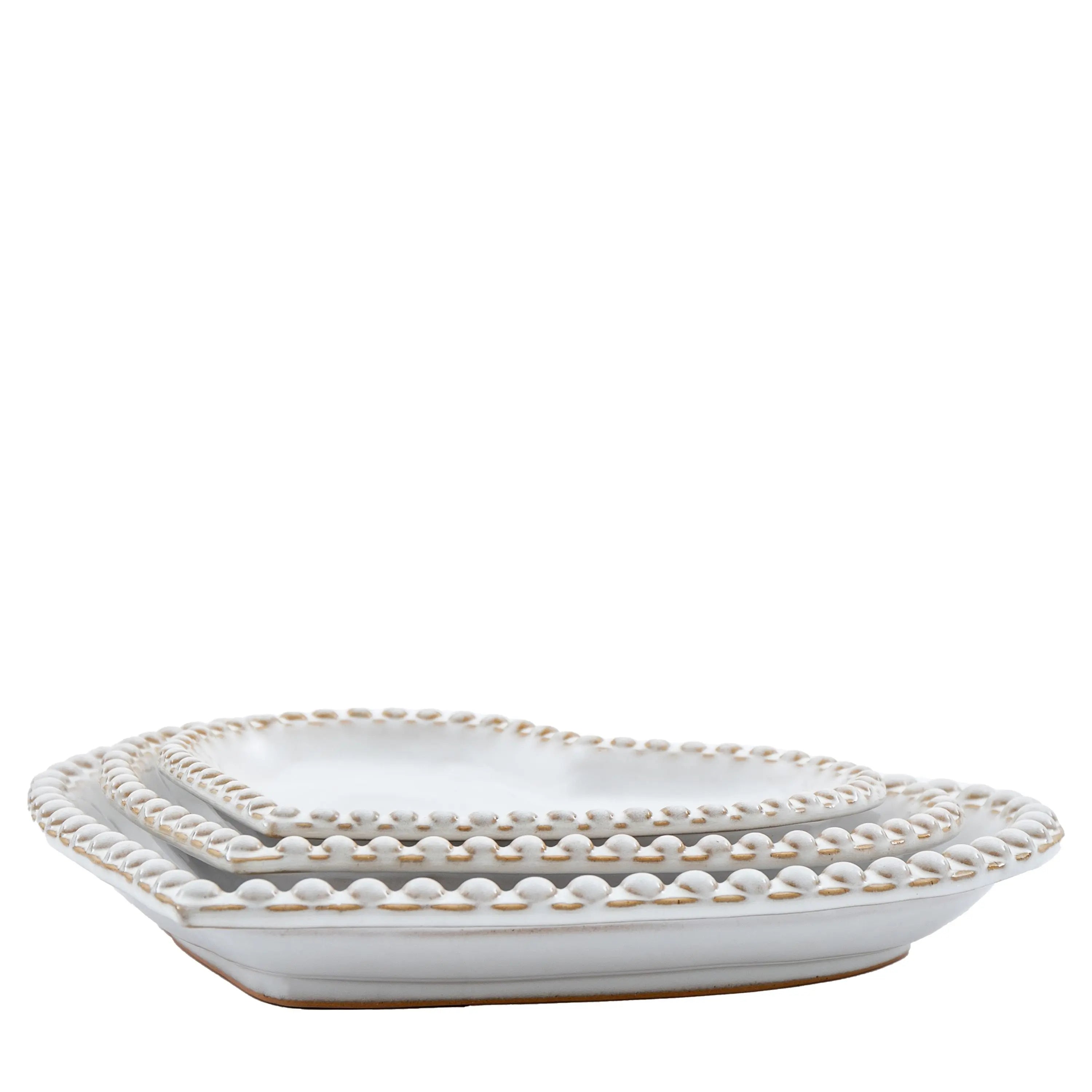 Beaded Heart Plate (Set of 3)