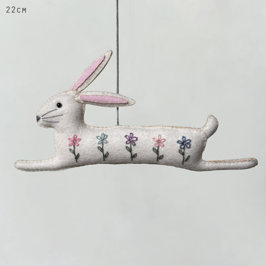 Leaping Embroidered Folk Art Rabbit