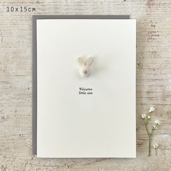 Pom bunny card-Welcome little one