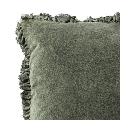 Bertie Velvet Cushion - Moss