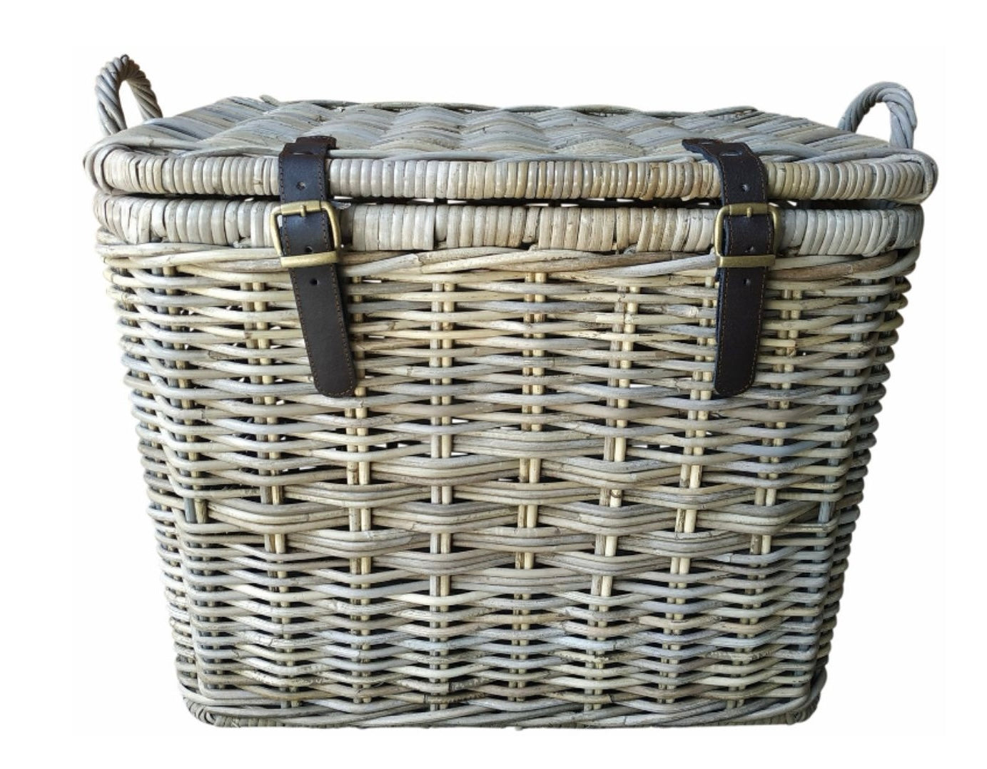 Rectangle Trunk with Leather Straps and Handles