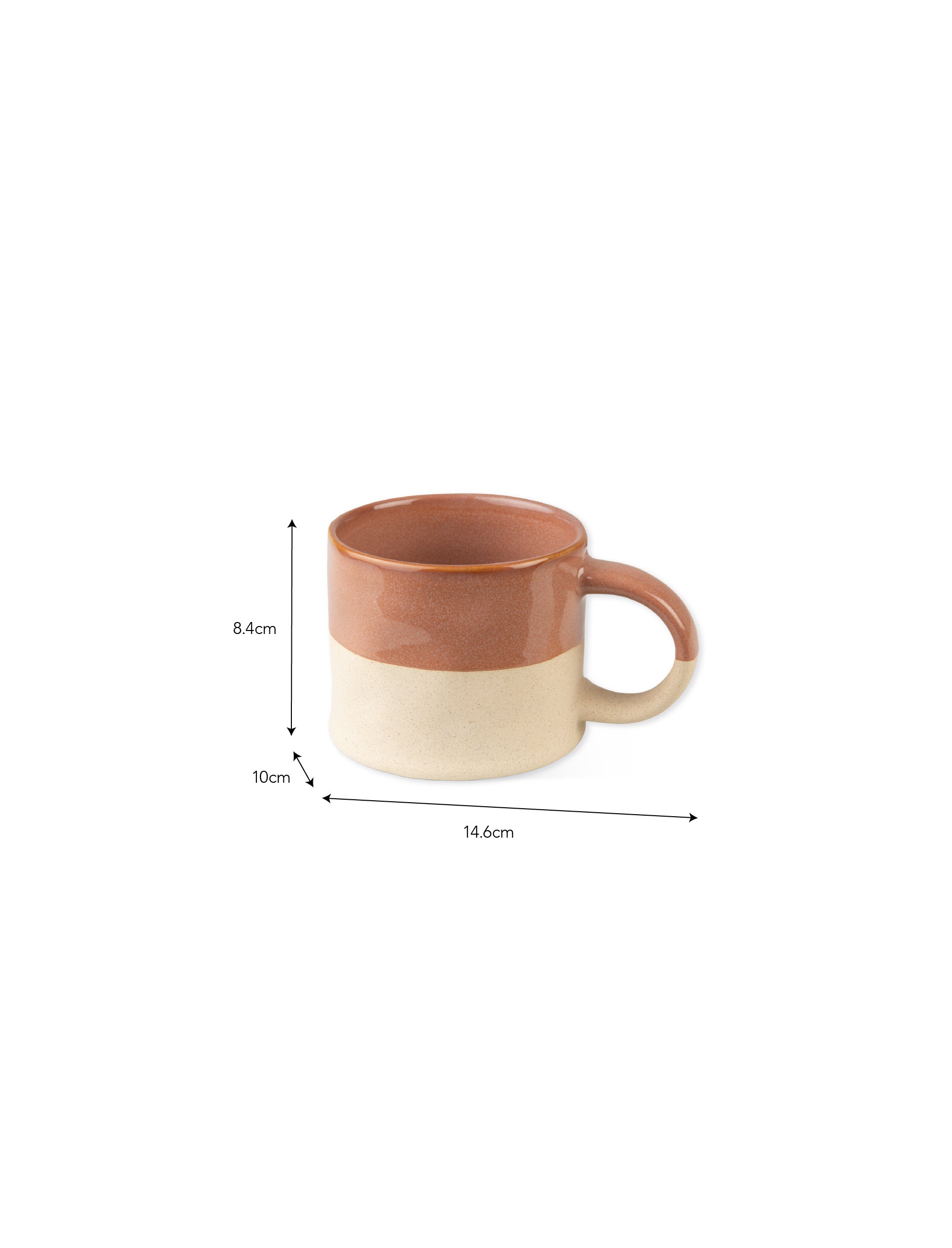 Bladon Half Glazed Mug Set Of 2 - Terracotta