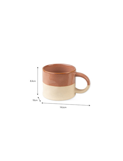 Bladon Half Glazed Mug Set Of 2 - Terracotta