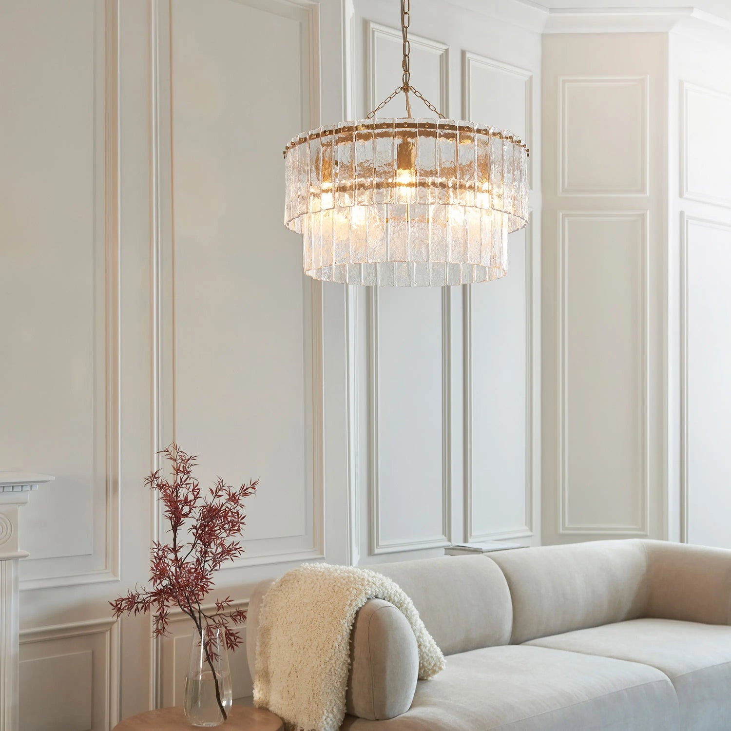Jarine 5 Tiered Pendant Light Brushed Aged Brass
