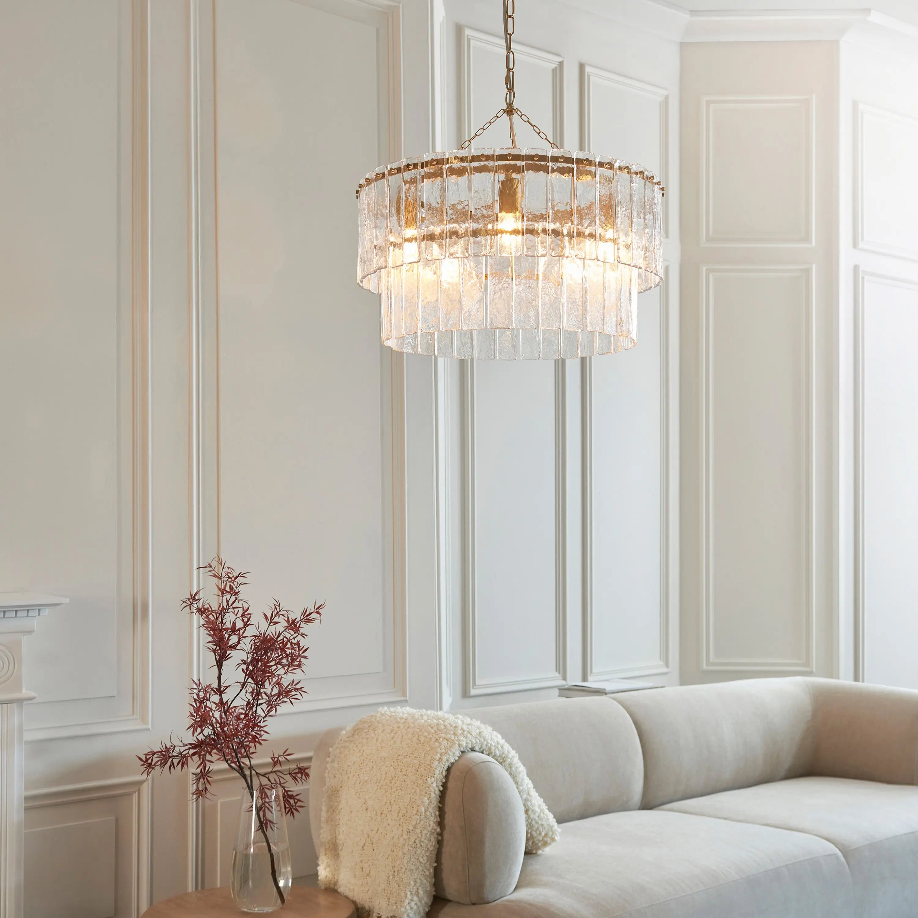Jarine 5 Tiered Pendant Light Brushed Aged Brass