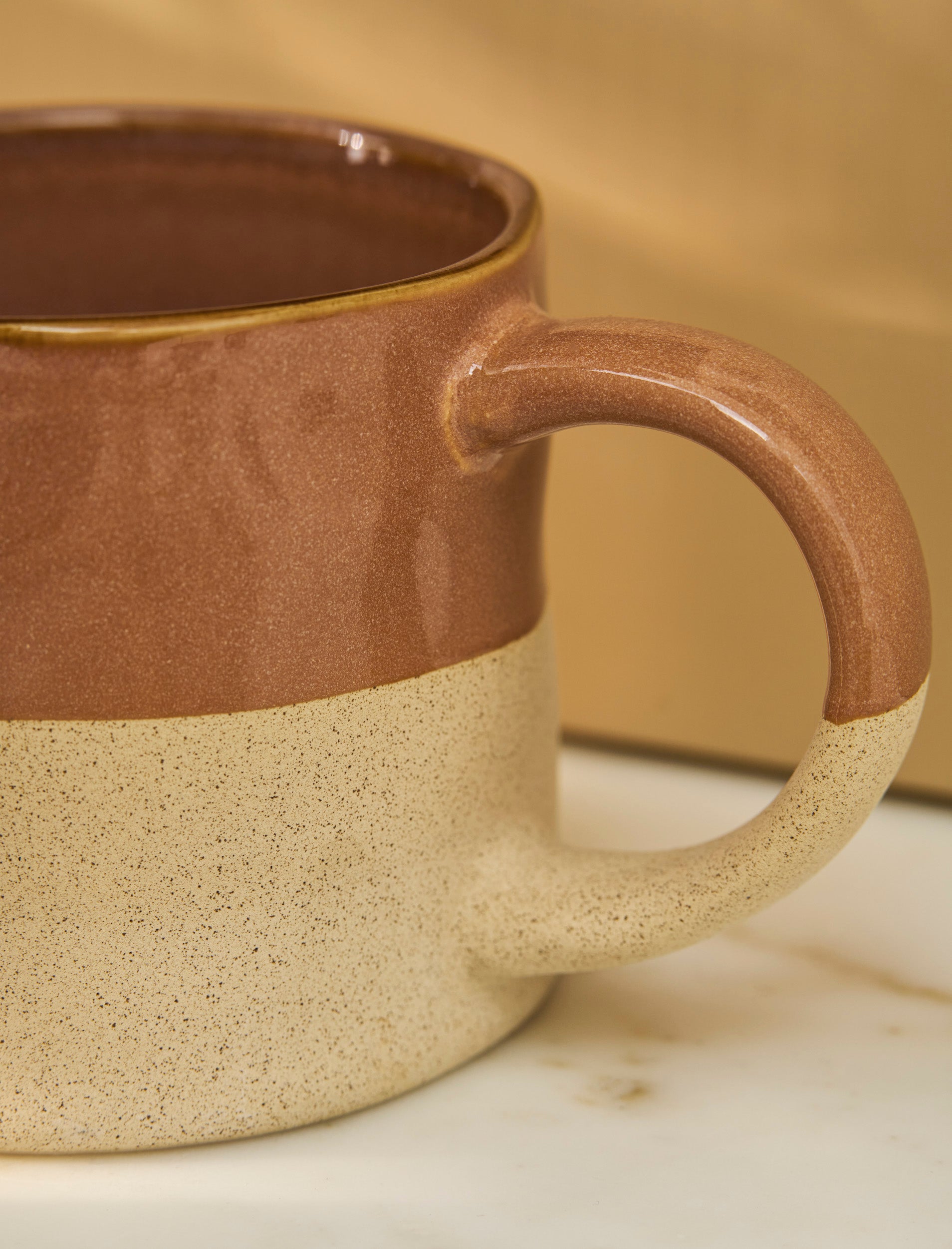 Bladon Half Glazed Mug Set Of 2 - Terracotta