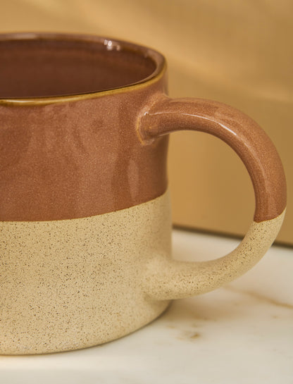 Bladon Half Glazed Mug Set Of 2 - Terracotta