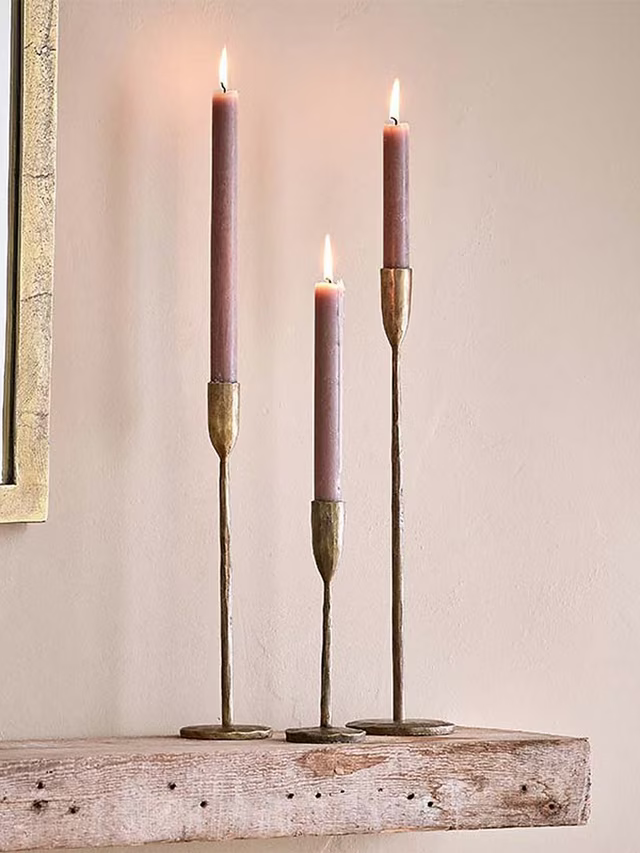 Nkuku Mbata Brass Candlestick - Large