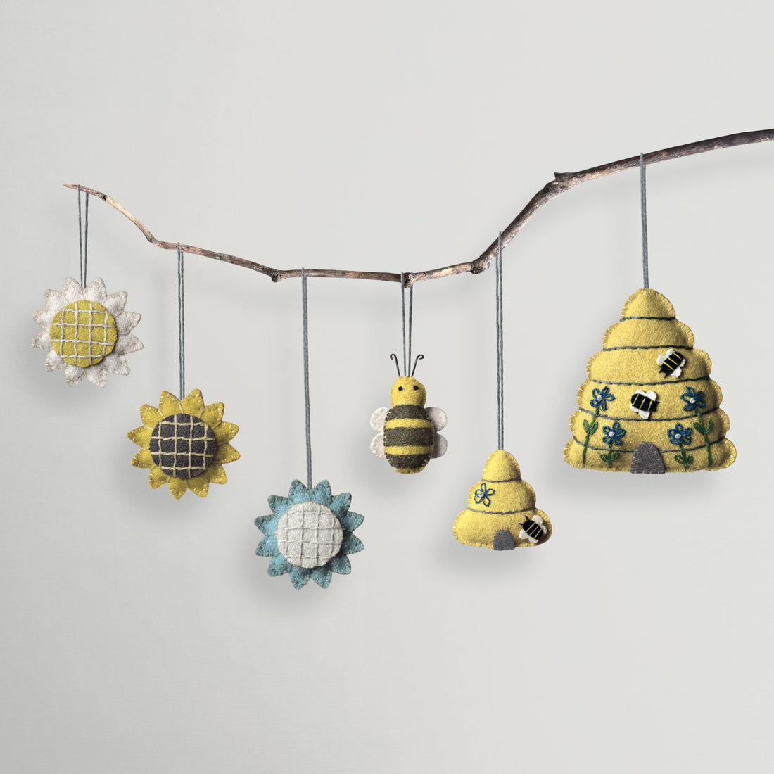 Embroidered hanging beehive - small