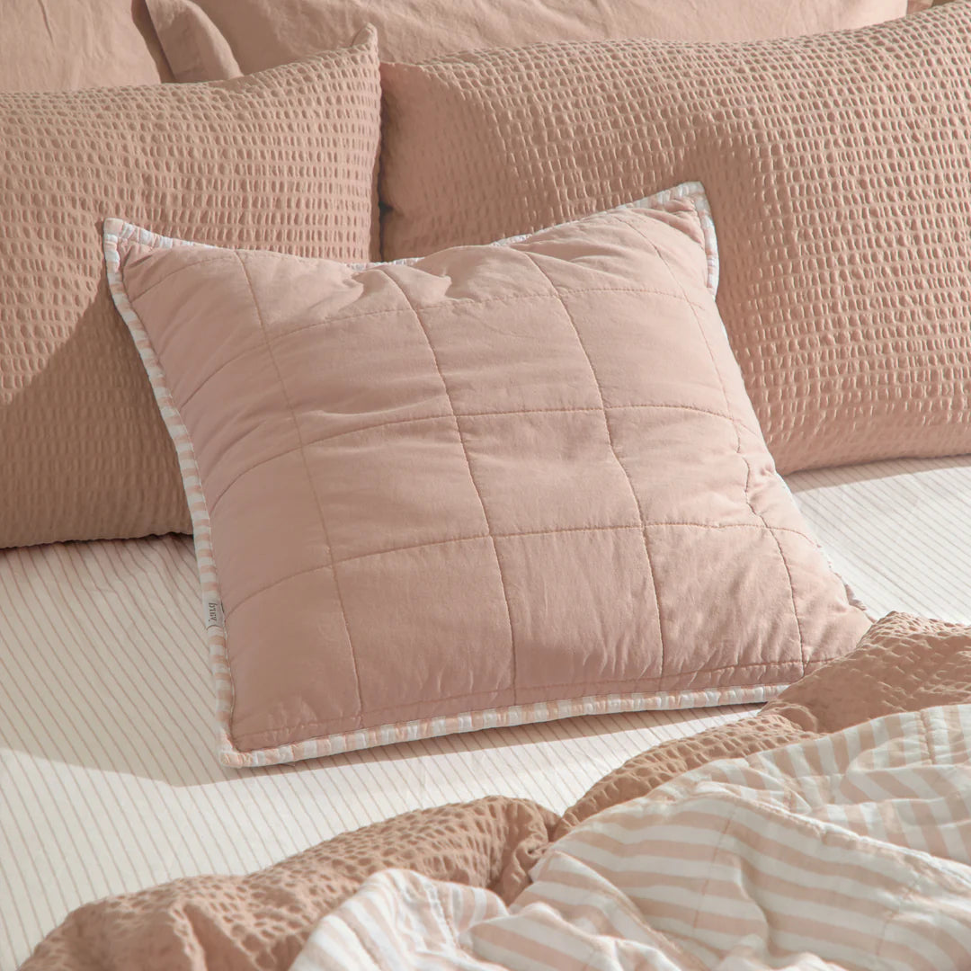 Hebden 100% Cotton Cushion Blush/Cotta