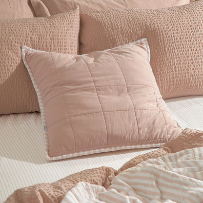 Hebden 100% Cotton Cushion Blush/Cotta