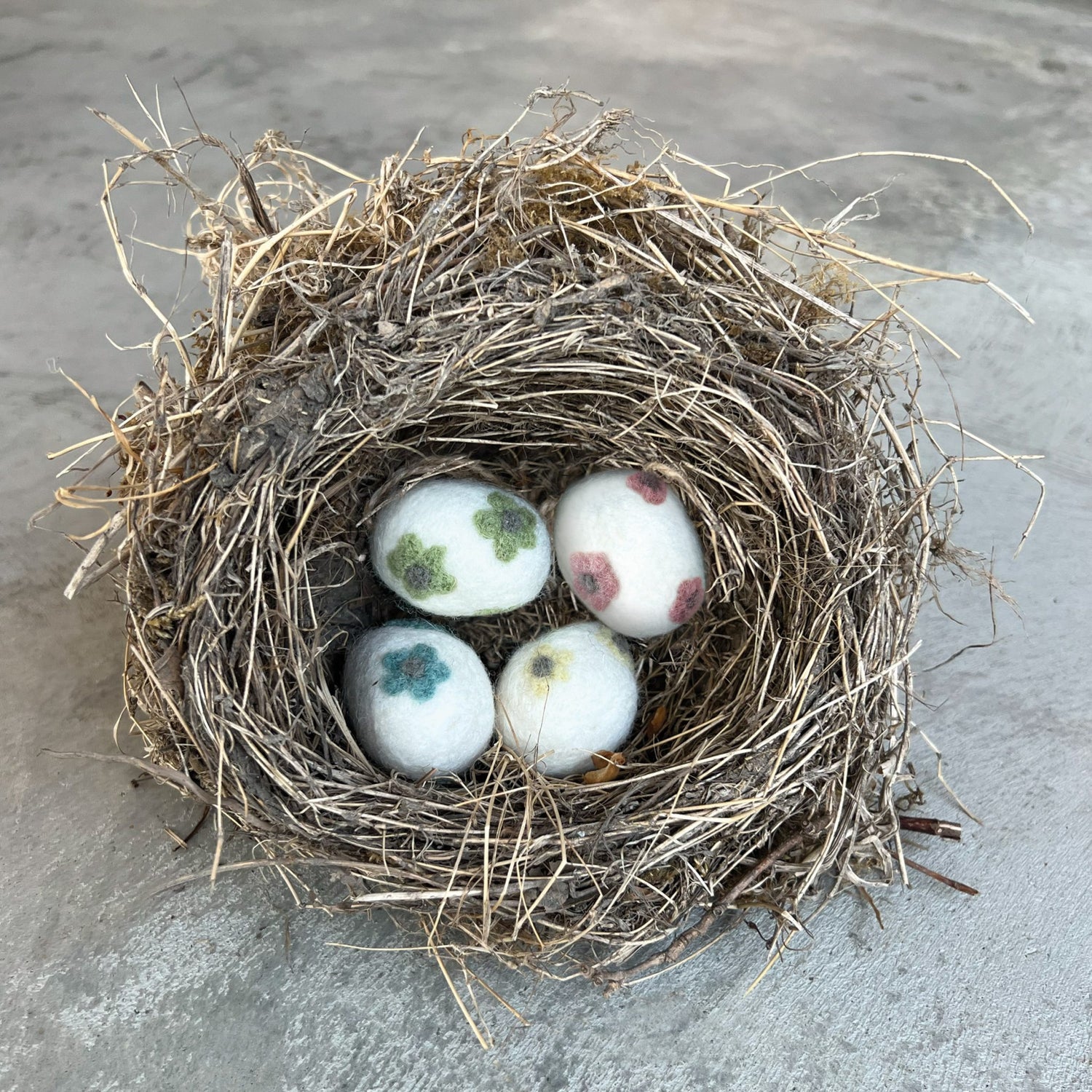 East Of India - Felted Daisy Egg Blue