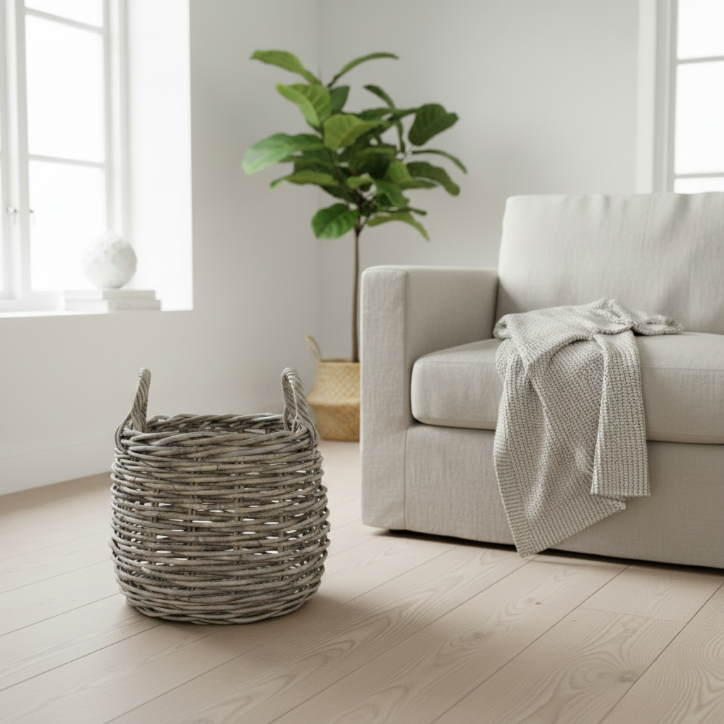 Round Basket With Handles
