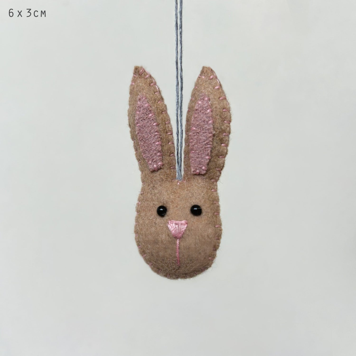 Small Hanging rabbit head - Beige