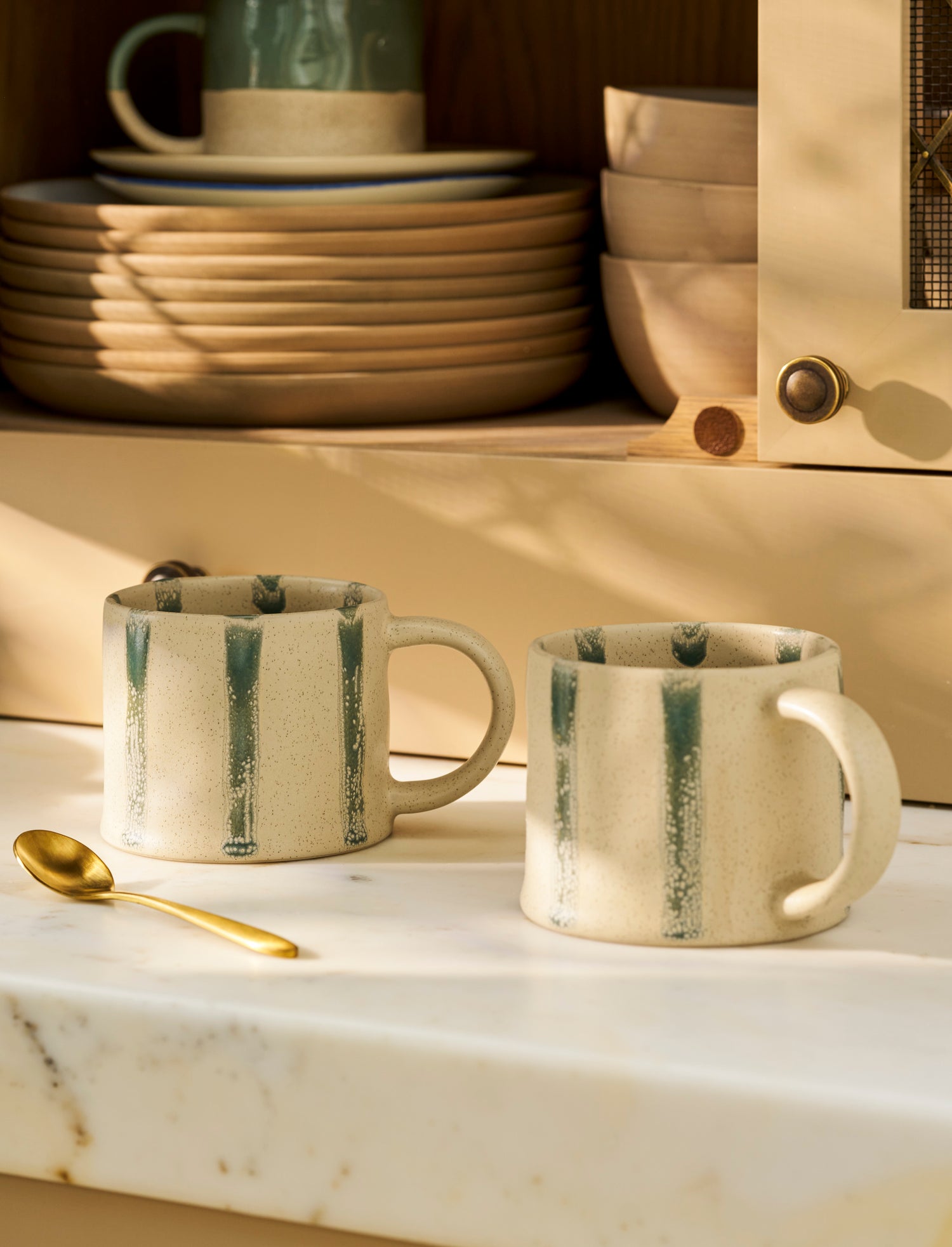 Woolstone Striped Mugs Set of 2 - Rosemary