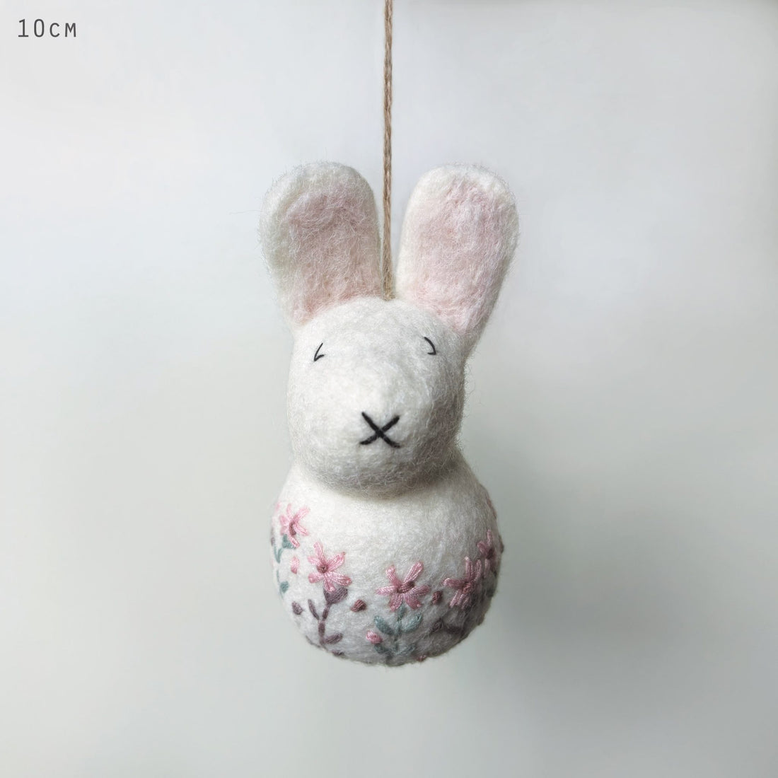 Folk art embroidered round rabbit