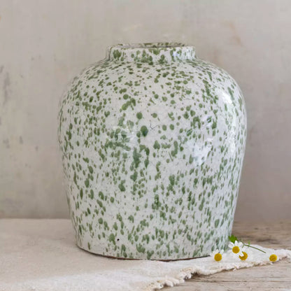 Green Splatter Vase