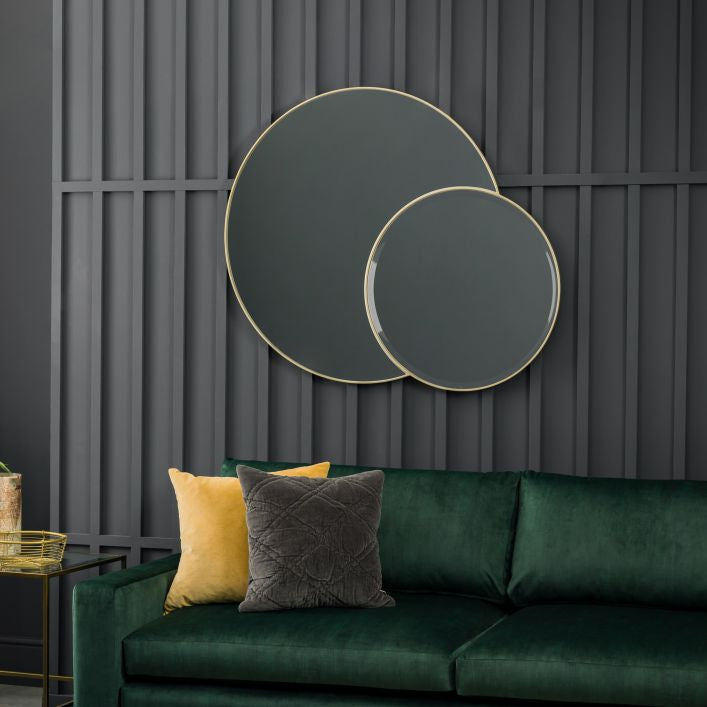Oliver Double Round Mirror Champagne