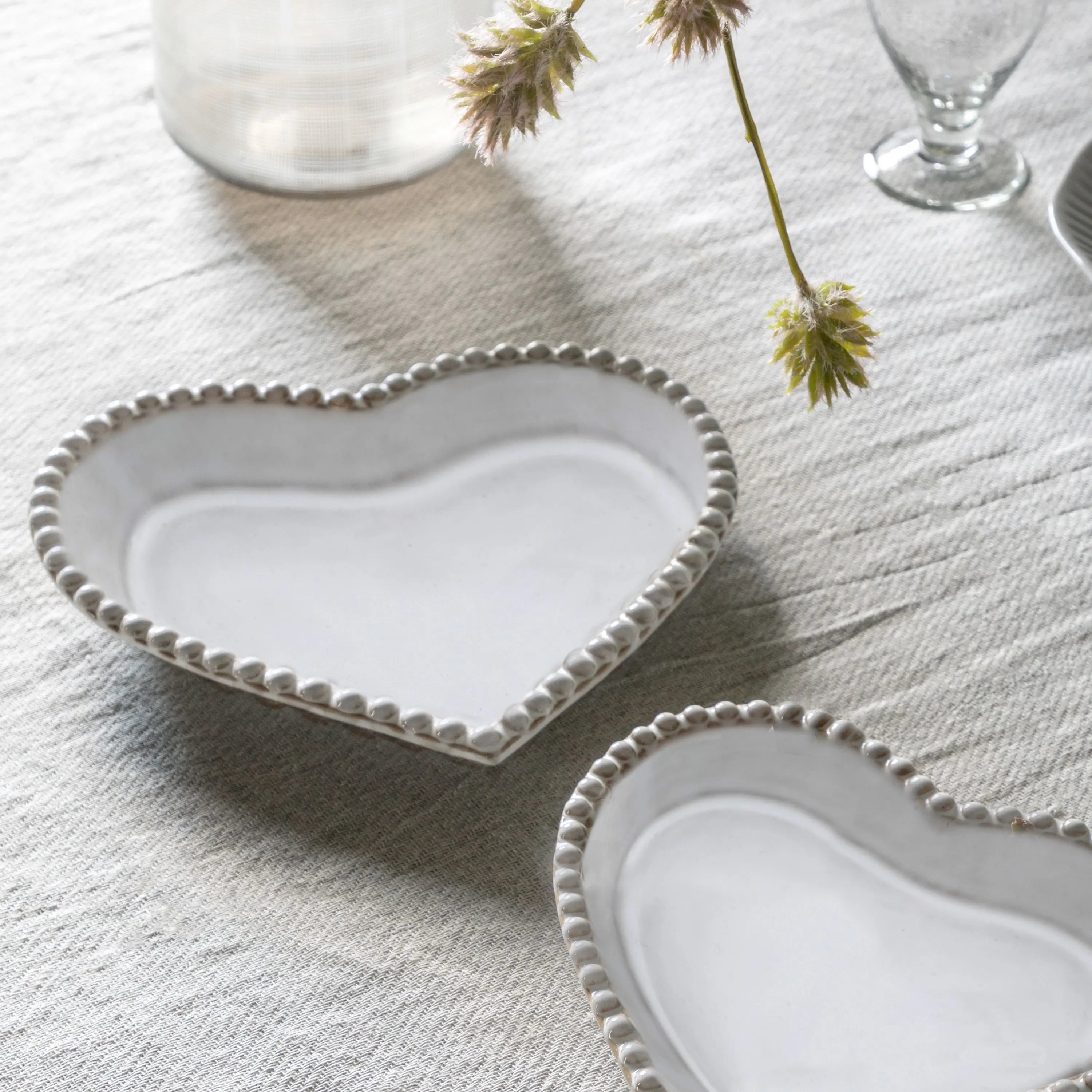 Beaded Heart Plate (Set of 3)