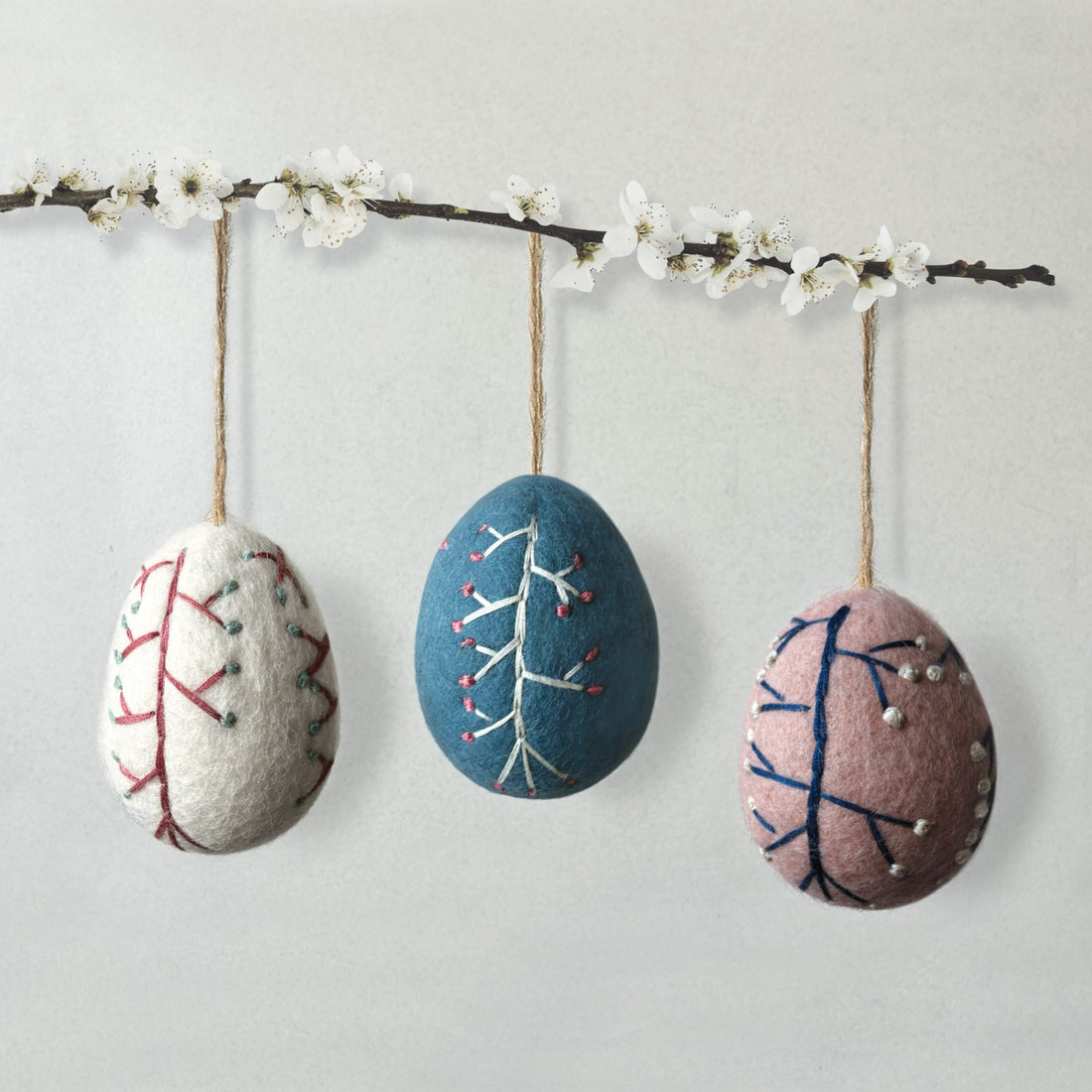 Embroidered Blossom Egg - Pink