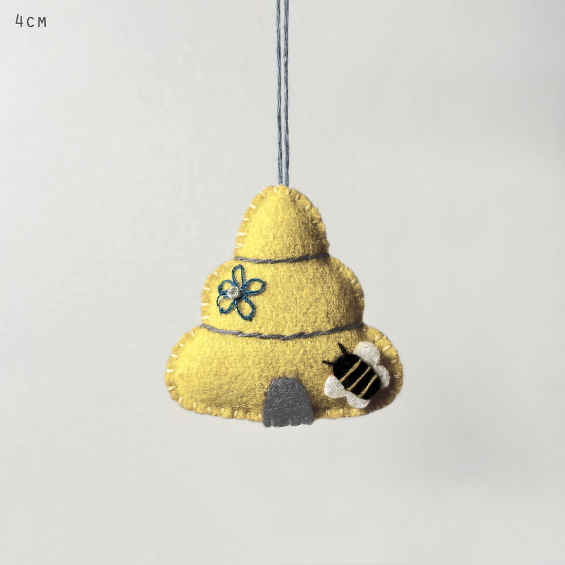 Embroidered hanging beehive - small