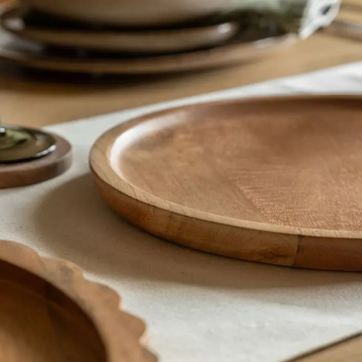 Mango Wood Round Decorative Tray