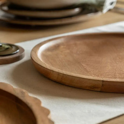 Mango Wood Round Decorative Tray