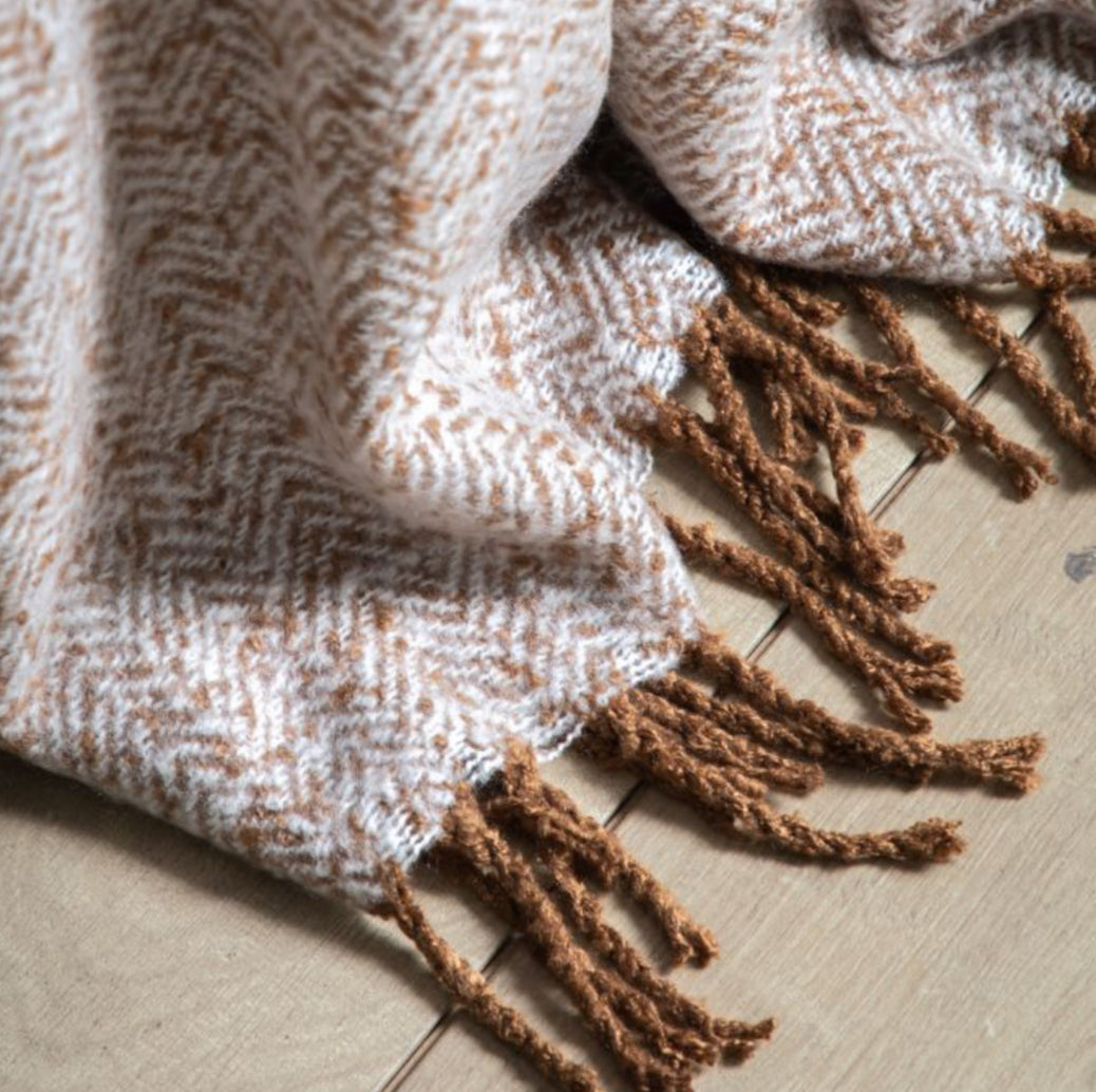 Duncan Herringbone Mohair Throw