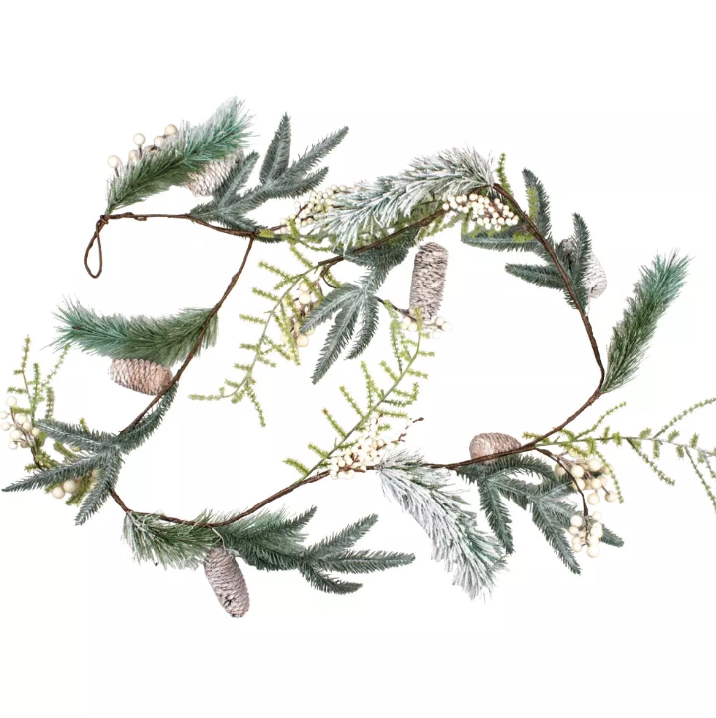 White Berry and Fircone Garland (180cm)