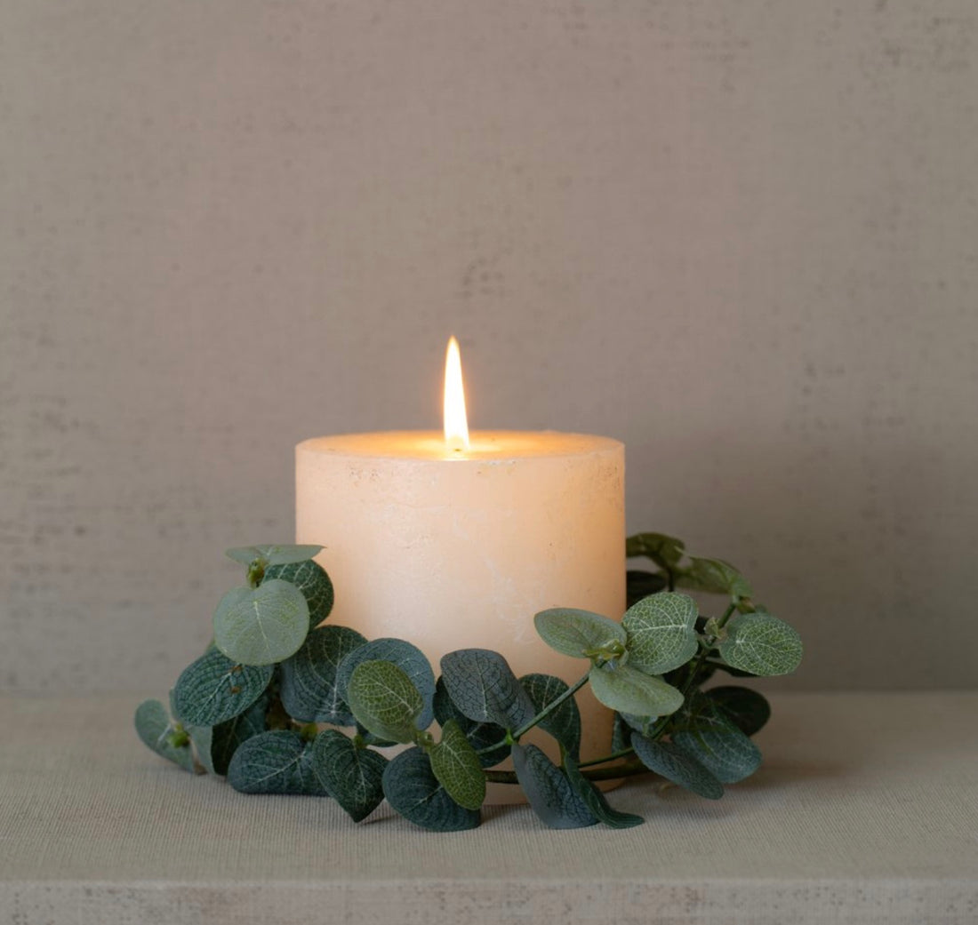 Frosted Eucalyptus Candle Ring