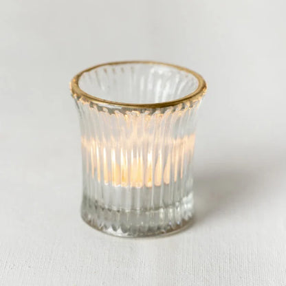 Tealight fluted with gold edge
