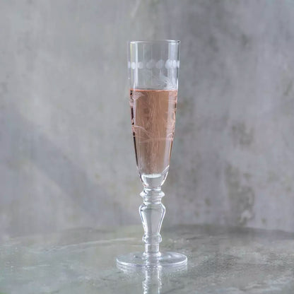 Etched Champagne Flute - Clear
