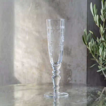 Etched Champagne Flute - Clear