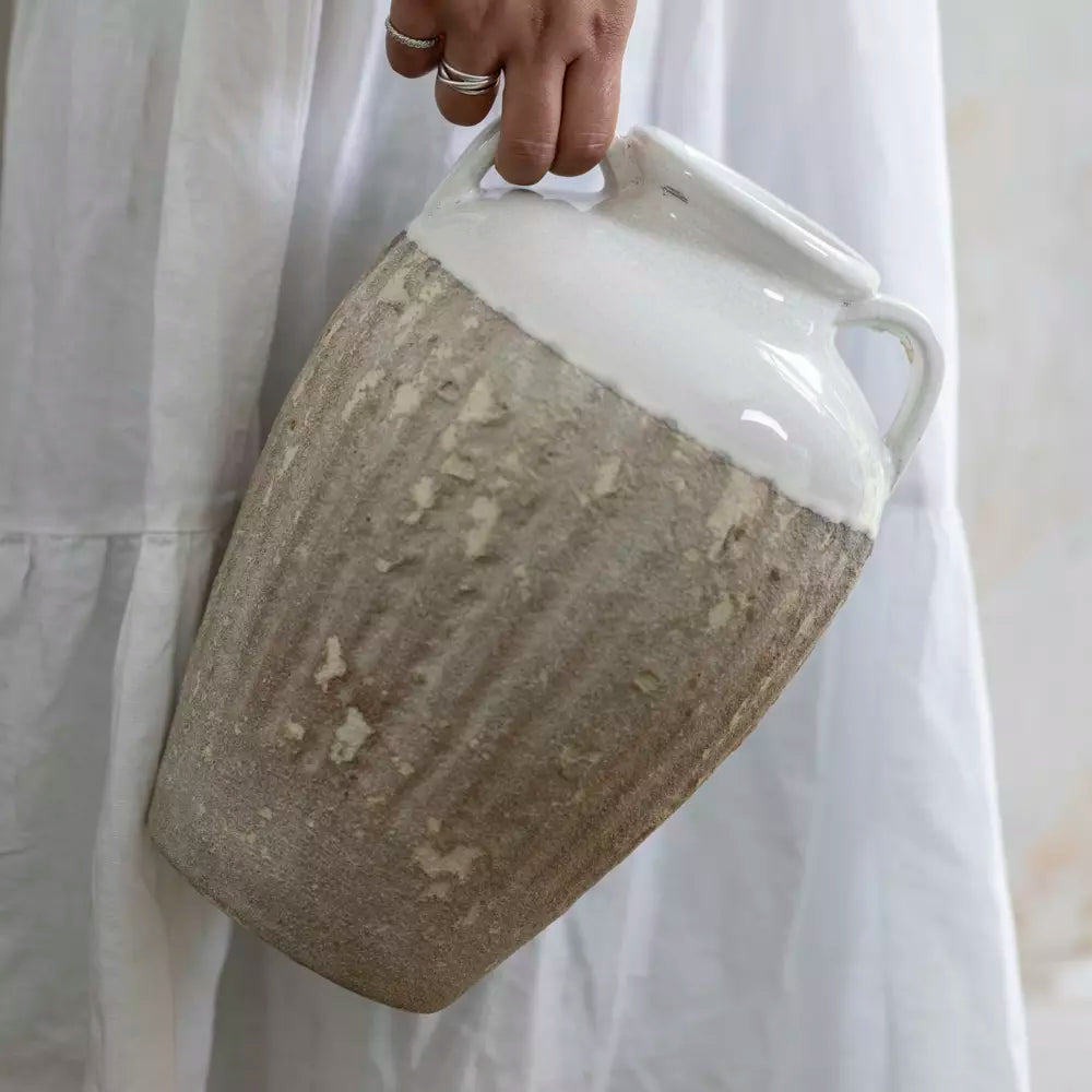 Trudy- Vase With Handles White Large