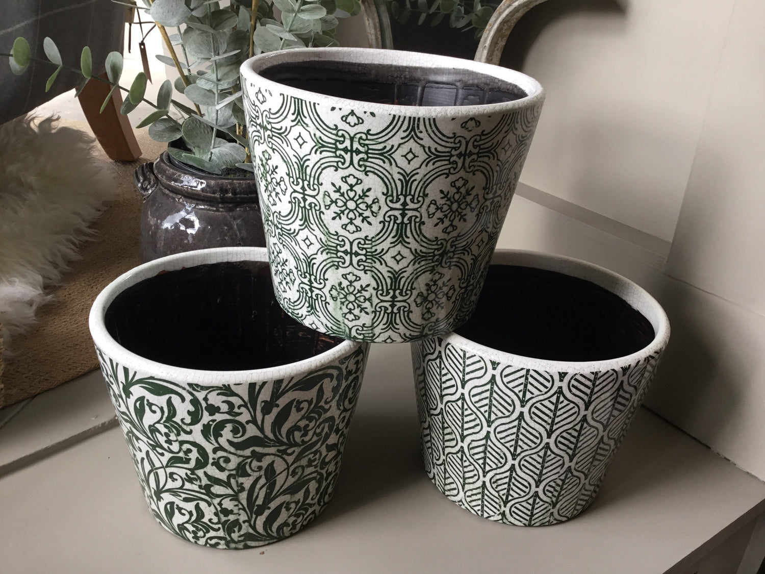 Old Style Green Dutch Plant Pot - Large - Nora