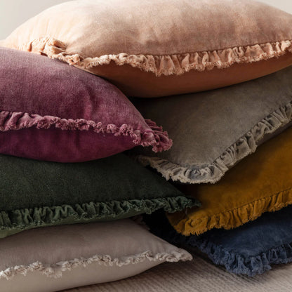Bertie Velvet Cushion - Burnt Ruby