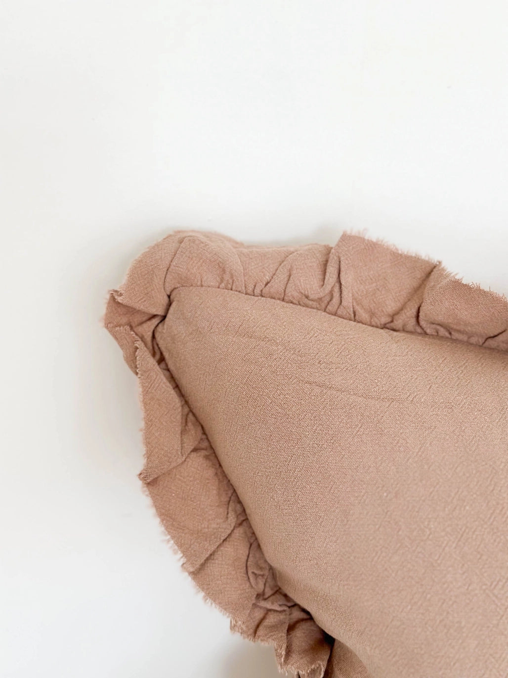 Ruffle Cushion - Taupe Linen