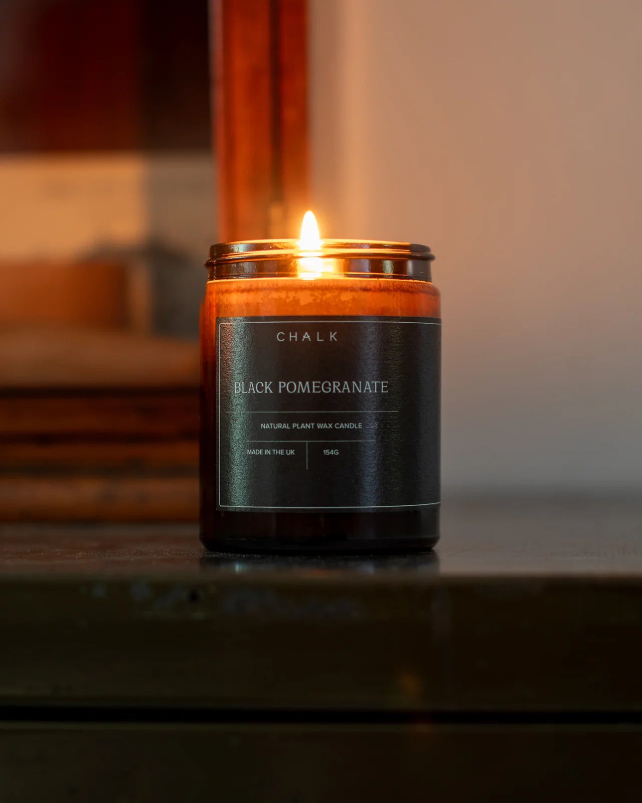 Chalk - Black Pomegranate Candle in Amber Jar 154g