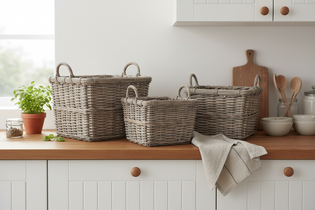 Square Baskets With Handles
