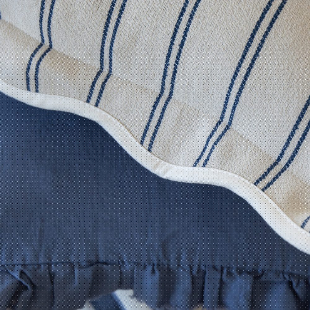 Chloe Nautical Stripe Scalloped Edge Cushion