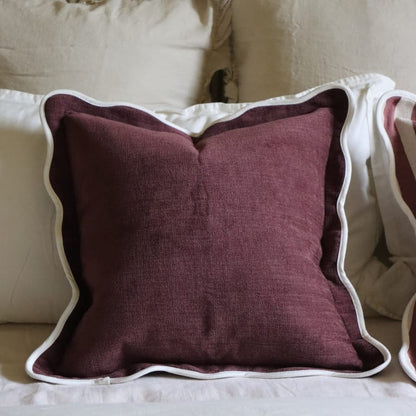 Chloe Plum Scalloped Edge Cushion Cover 55x55cm