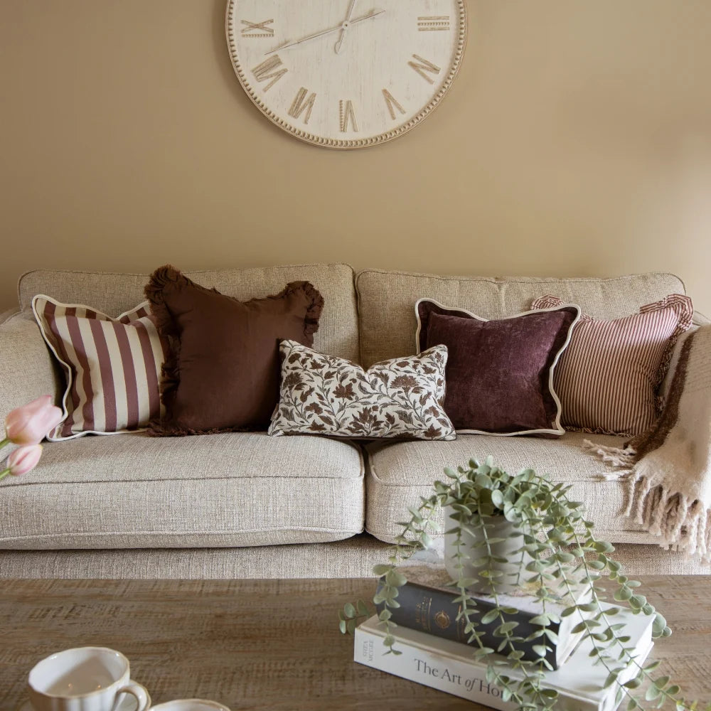 Chloe Plum Scalloped Edge Cushion Cover 55x55cm