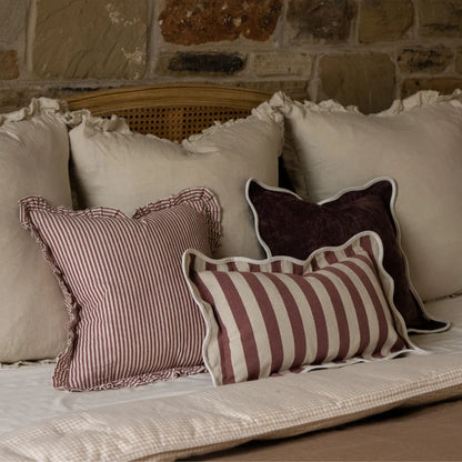 Darcy Burgundy Stripe Cushion Cushion Cover 45x45