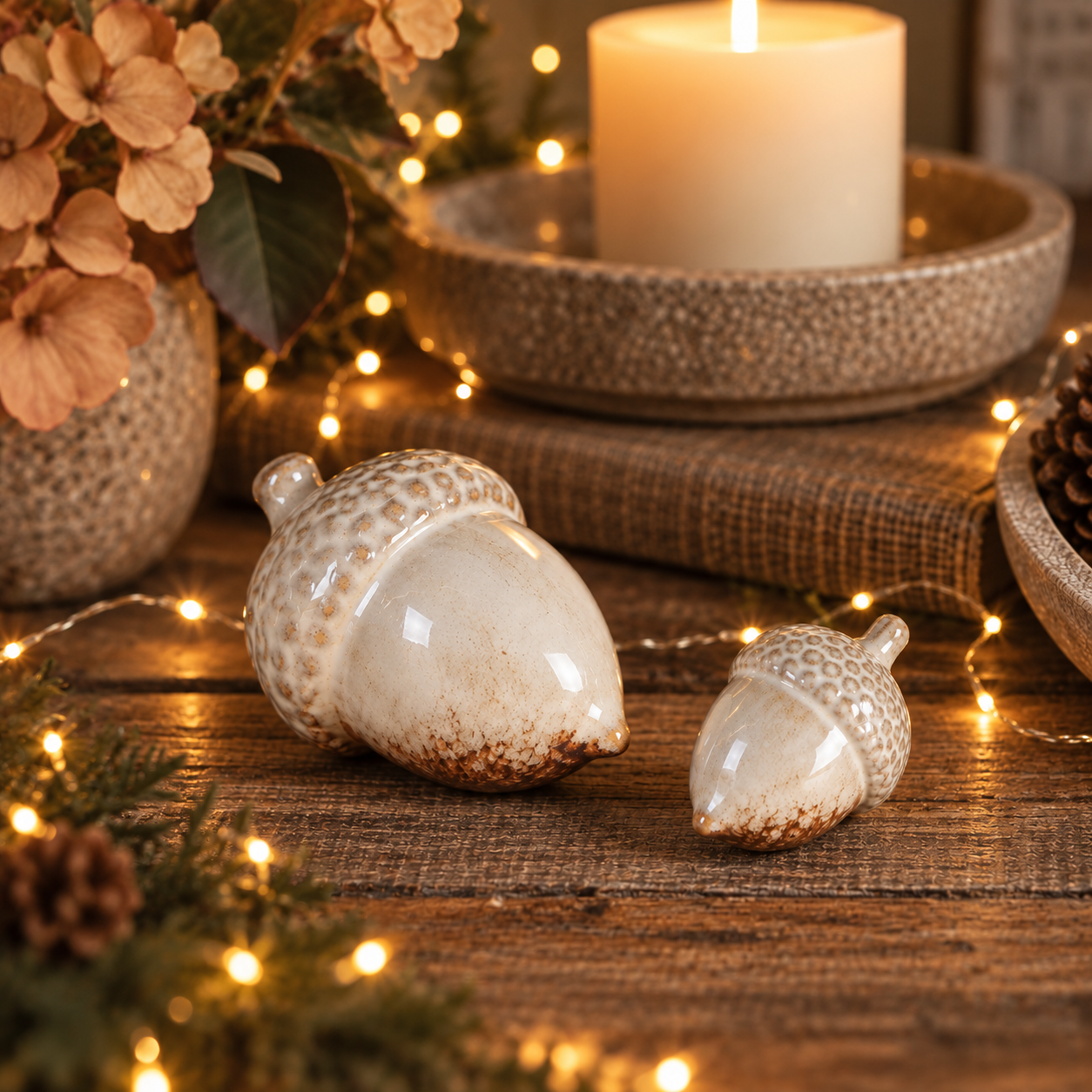 Ceramic acorn - small