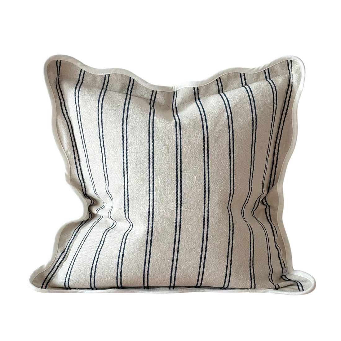 Chloe Nautical Stripe Scalloped Edge Cushion