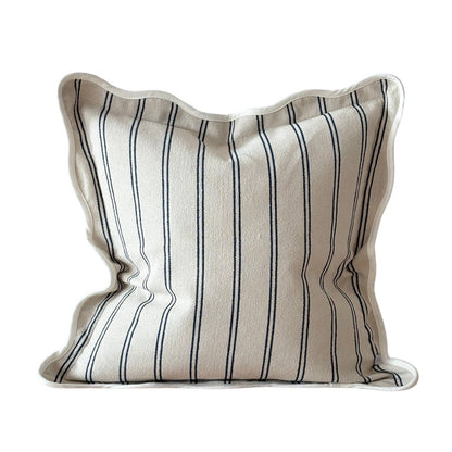 Chloe Nautical Stripe Scalloped Edge Cushion