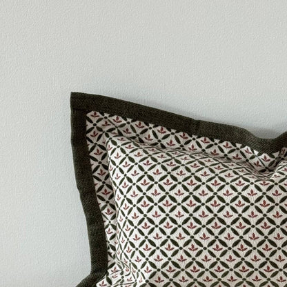 Fleur Olive and Teracotta Print Cushion 50x30