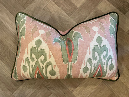 Bespoke - GP &amp; J Baker Ikat Blush Bolster Cushion