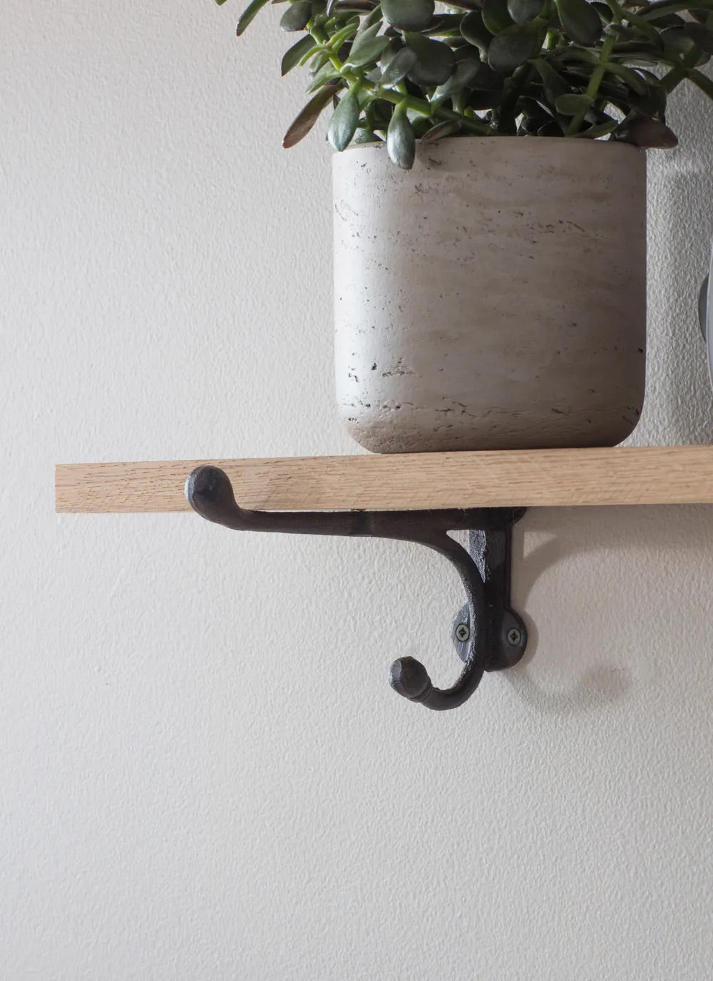 Oak &amp; Cast Iron Shelf - Small